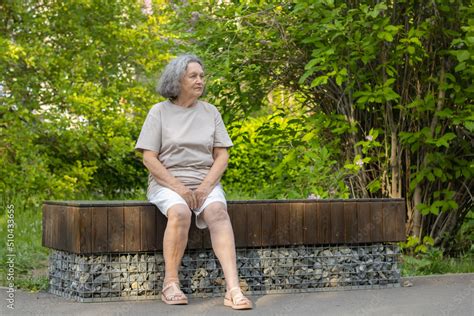 Sad Lonely Old Woman Reflects On Outdoor Life Wrinkles On The Face