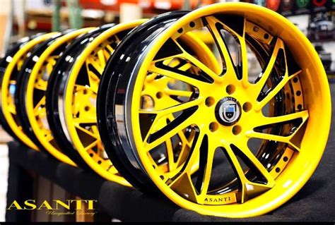 Asanti Custom Powdered Coated Painted Yellow Wheels Wheel Rims