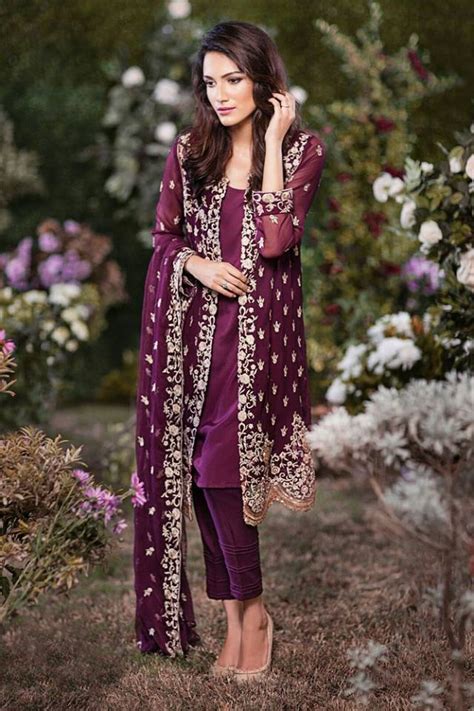 Pakistani Eid Collection Mina Hassan Chiffon Dresses For Girls By Shariq Textiles Wfwomen