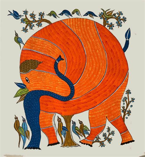 The Elephant Gond Painting And Artwork Tribal Art India