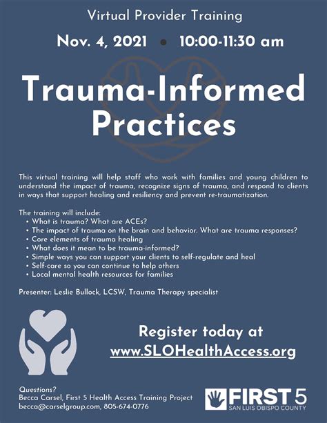 Trauma Informed Practice Training Hosted By First 5 Health Access