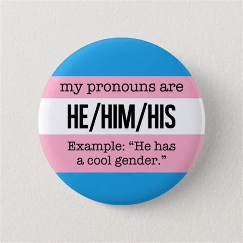 Hehim Pronouns Transgender Flag Pinback Button Zazzle