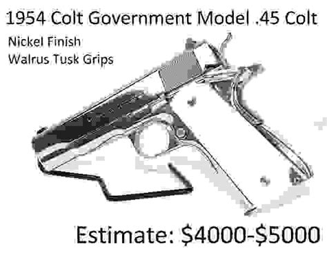 1954 Colt Government Model 45 Colt Nickel Finish