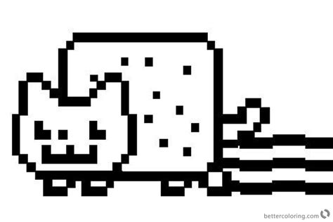 Nyan Cat Coloring Pages Original Style Free Printable