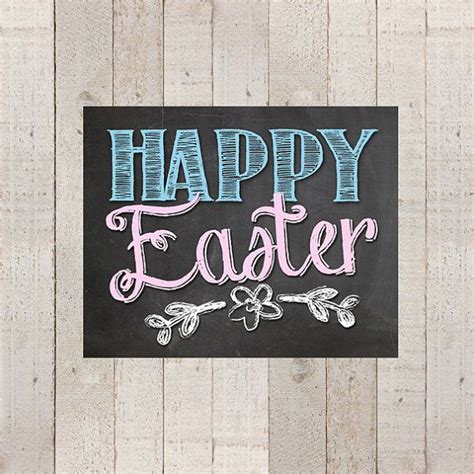 Happy Easter Chalkboard Sign 8x10 Print Instant Download Etsy