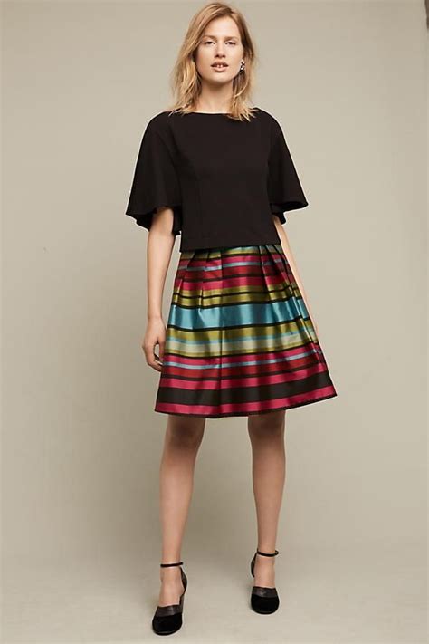 Stripe Taffeta Skirt Taffeta Skirt Dressy Skirts Trendy Skirts