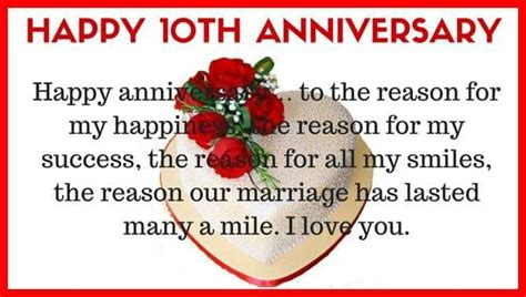 10th Wedding Anniversary Wishes Quotes To Husband