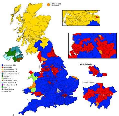 Results of local and general elections. Map of the UK General Election Results 2015 [OC ...