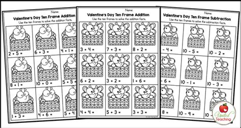 Valentines Day Addition And Subtraction With Ten Frames United Teaching