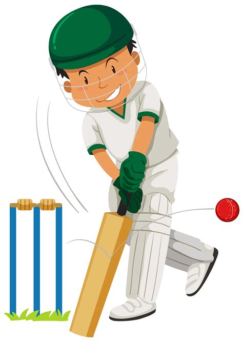 Kids Playing Cricket Clipart