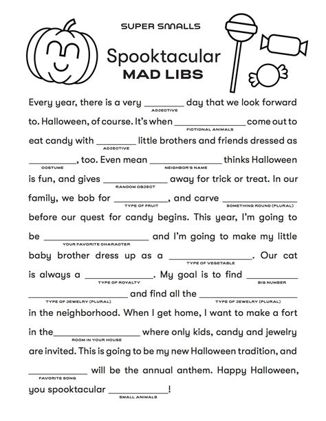 Halloween Mad Libs Printable Free