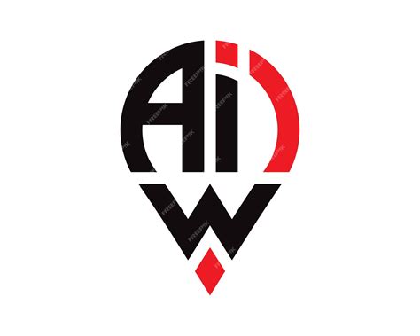 Premium Vector Aiw Letter Location Shape Logo Design Aiw Letter