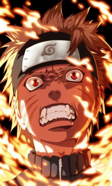 An Anime Character With Red Eyes And Hair Is Surrounded By Flames In