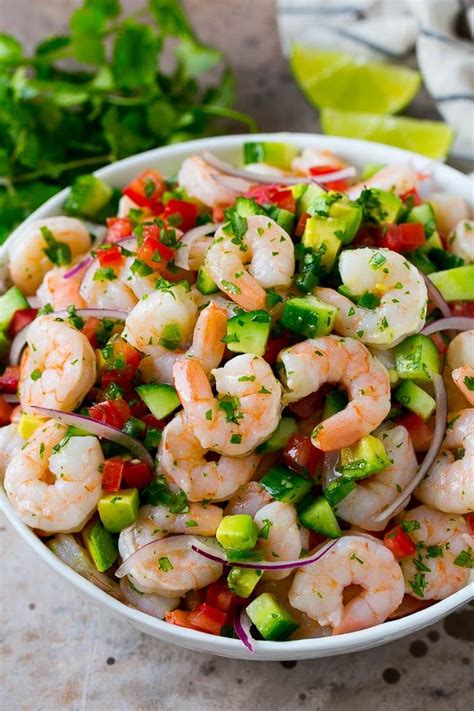 And finished with a kick of jalapeño. A bowl of shrimp ceviche marinated in citrus juice with tomato, avocado, cilantro and jalapeno ...