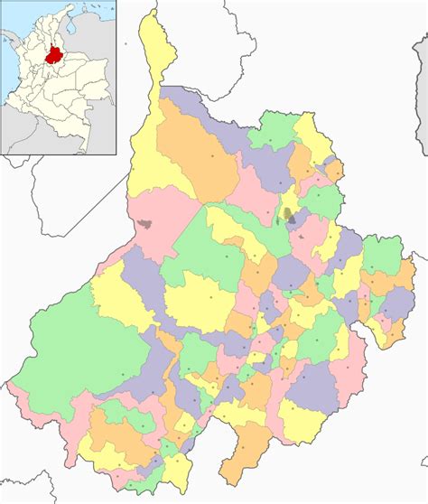 Mapa De Santander Con Municipios Departamento De Colombia Para
