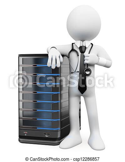 Stock Illustrations Of 3d White People System Administrator 3d White