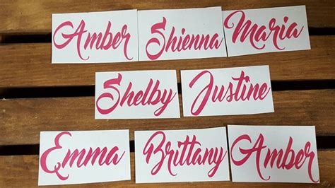 Custom Glitter Vinyl Decal Name Name Decal Personalized Etsy