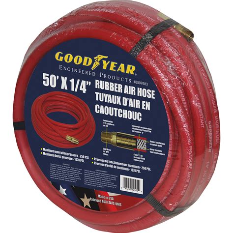 Goodyear Red Rubber Air Hose — 14in X 50ft 250 Psi Model 12570