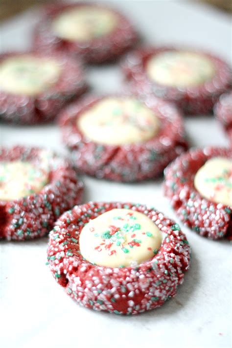 Red Velvet Cheesecake Thumbprint Cookies The Pretty Life