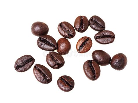 Roasted Coffee Beans Isolated On White Background Stock Photo Image