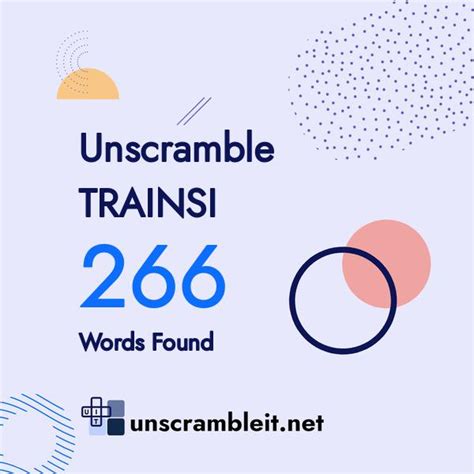 Unscramble Trainsi 266 Words Unscrambled From Letters Trainsi