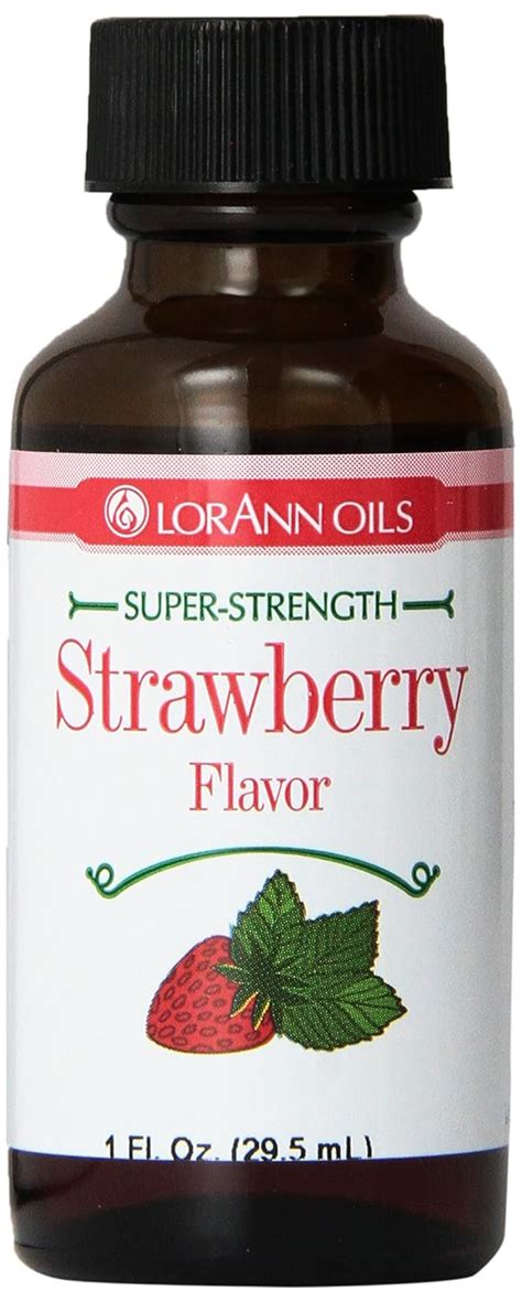 Lorann Strawberry Super Strength Flavor 1 Ounce Bottle 4 Pack Natural