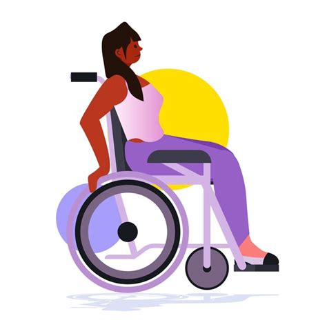 Premium Vector Disabled Woman Sitting In Wheelchair People With Disabilities Rehabilitation