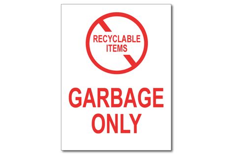 Garbage Only No Recyclables Sticker Hhh Incorporated Waste Decals