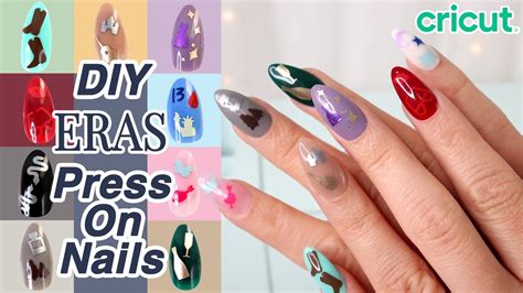 I Made Taylor Swift Eras Nails Super Easy Diy Nail Decals With Cricut Tutorial Youtube