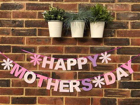 Happy Mothers Day Banner Best Mum Super Mum Mothering Etsy