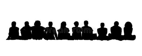Medium Group Of Adults Seated Silhouettes 1 Black Silhouettes Of Group