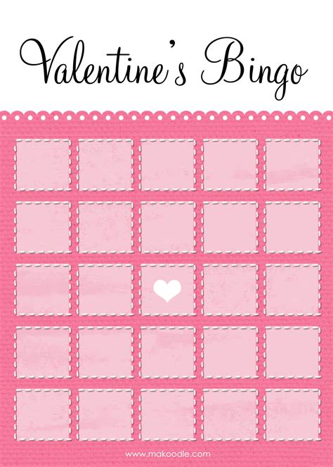 Free Blank Printable Valentine Bingo Cards For Large Groups Printable