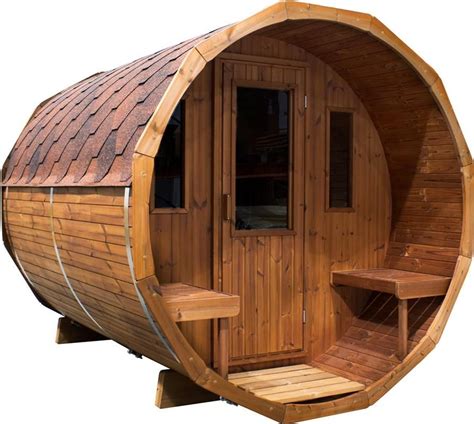 Thermowood Barrel Sauna With Porch 6 Person 6kw Harvia Electric