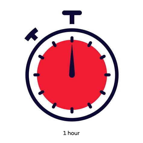 Timer 1 Hour Symbol Color Line Style 7225135 Vector Art At Vecteezy