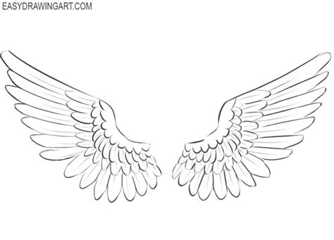 How To Draw Wings Easy Easy Drawing Art Wings Drawing Angel Wings