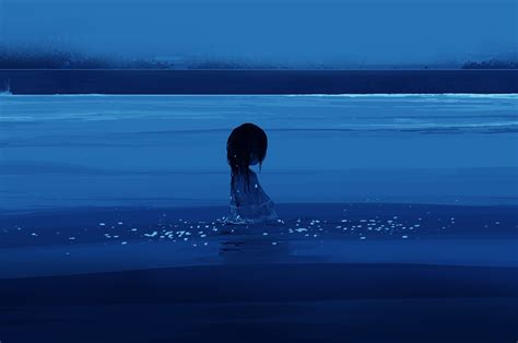2560x1700 Girl In Water Anime Chromebook Pixel Wallpaper Hd Anime 4k