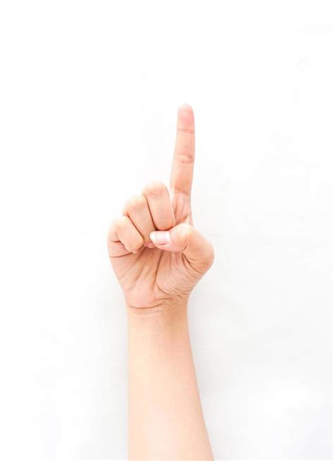 A Hand Gesture Showing An Index Finger Pointing Up Meaning One Or