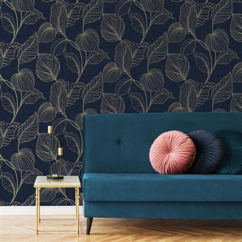 Boutique Royal Palm Sapphire Wallpaper Sample In The Wallpaper Samples