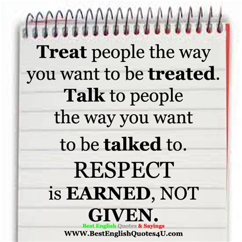Treat People The Way You Want To Be Treated Best English Quotes
