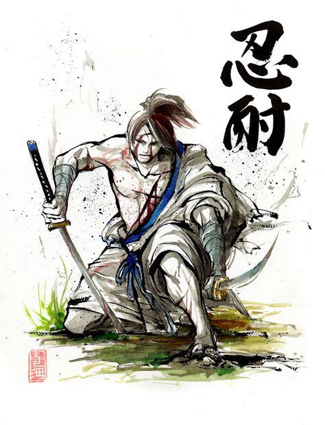Print 8x10 Female Samurai Wielding Naginata Heaven And