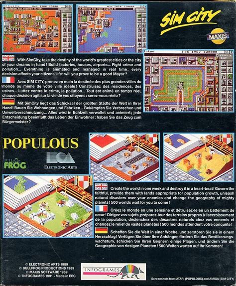 Simcity And Populous 1991 Box Cover Art Mobygames