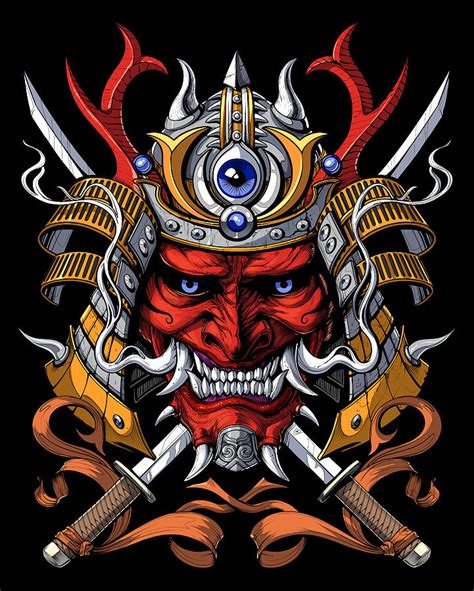 Japanese Demon Samurai Digital Art By Nikolay Todorov Pixels