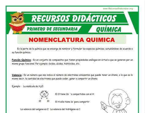 Nomenclatura Química Para Primero De Secundaria Recursos 2023