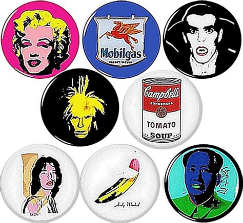 Andy Warhol Set Of 8 New 1 Inch 25 Mm Button Pin Badge
