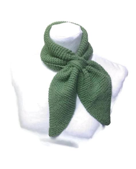 Knit Neck Scarf Pattern Ascot Knit Pattern Keyhole Scarf Etsy