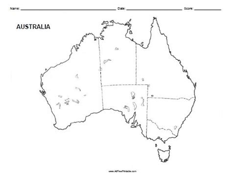 Australia Blank Map Free Printable