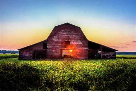 Rural Sunset At The Old Red Barn Photograph By Jordan Hill Fine Art