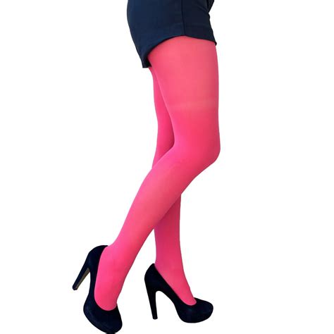malka chic coral pink opaque full footed tights pantyhose for women