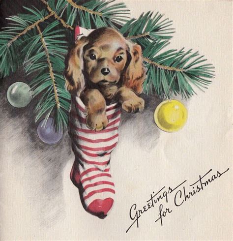 Vintage Holidays Christmas Dog Christmas Stocking Dog Stocking