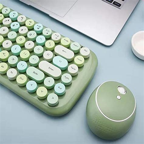 Mofii Mini Wireless Keyboard Mouse Set Round Keycap Multi Colour Cute
